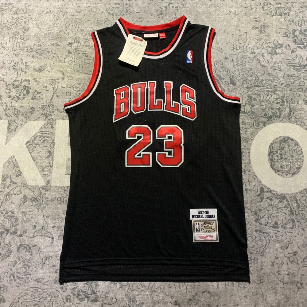 Mitchell & Ness Michael Jordan Bulls Jersey Mens XL Black NEW 1997-98 Authentic